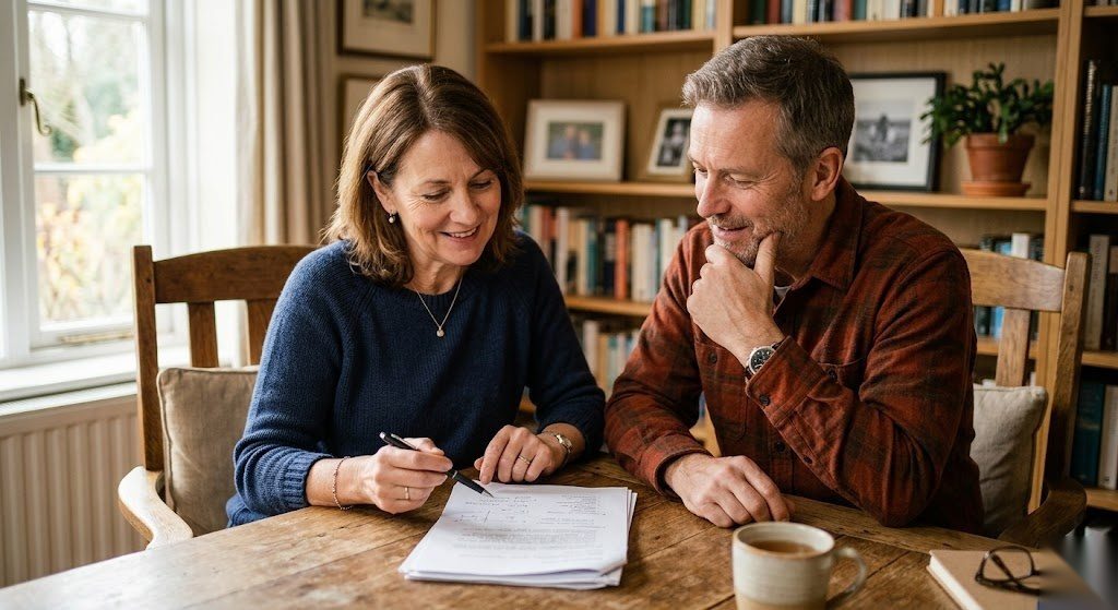 Zwei Personen besprechen gemeinsam die Vorsorgevollmacht als wichtige rechtliche Vorsorgedokument in Deutschland
