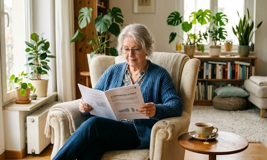 Ältere Person liest Unterlagen zur Riester-Rente und plant ihre Altersvorsorge in Deutschland