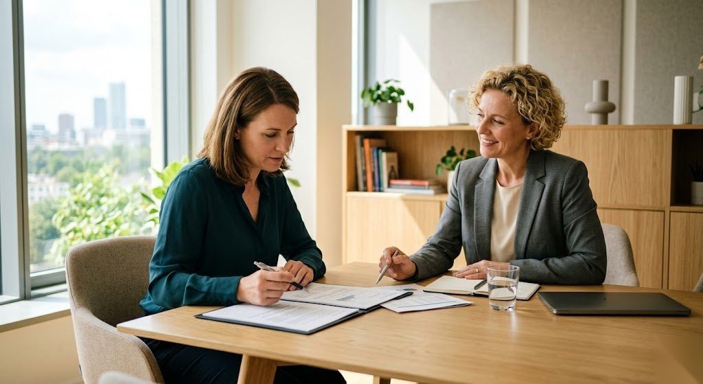 Person nimmt eine Beratung beim Jobcenter zu Bürgergeld und den aktuellen Regelungen in Deutschland in Anspruch