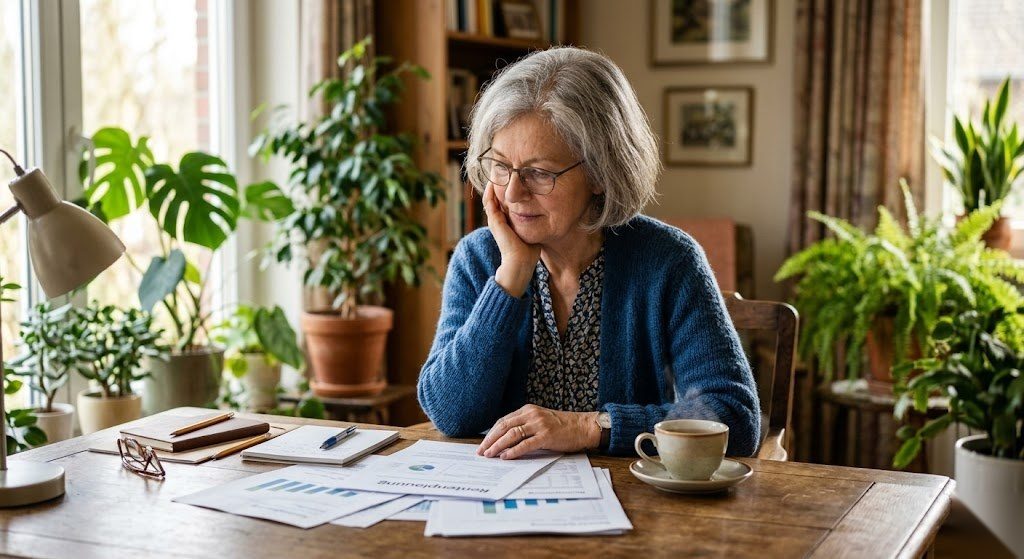 Person plant ihre Altersvorsorge und berechnet ihre Rentenlücke in Deutschland