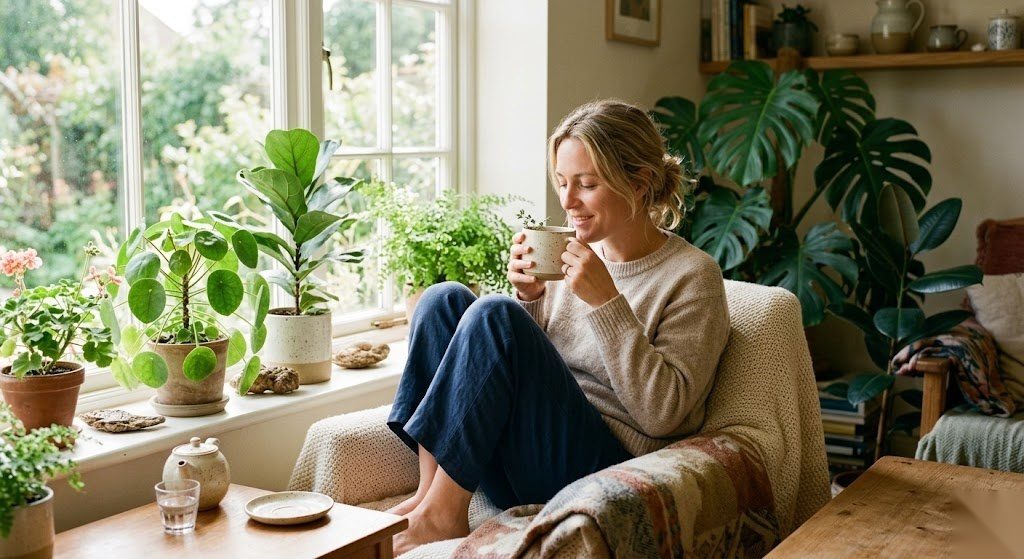 Person erholt sich von einer Krankheit zu Hause und ist gut über ihre Rechte bei der Krankmeldung in Deutschland informiert