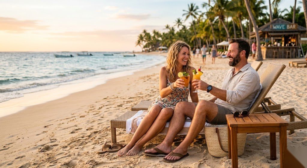 Paar genießt seinen Urlaub der durch das Urlaubsgeld des Arbeitgebers in Deutschland mitfinanziert wurde